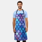 Waterverf Abstracte Geometrische Arabische Tegels Schort (Gedragen)