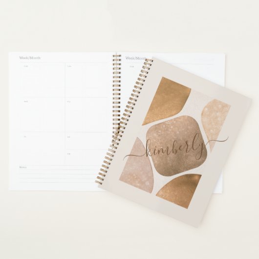 Waterverf Abstracte Glittery Shapes Name Planner (Display)