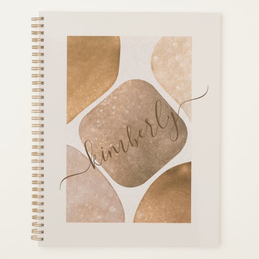 Waterverf Abstracte Glittery Shapes Name Planner (Voorkant)