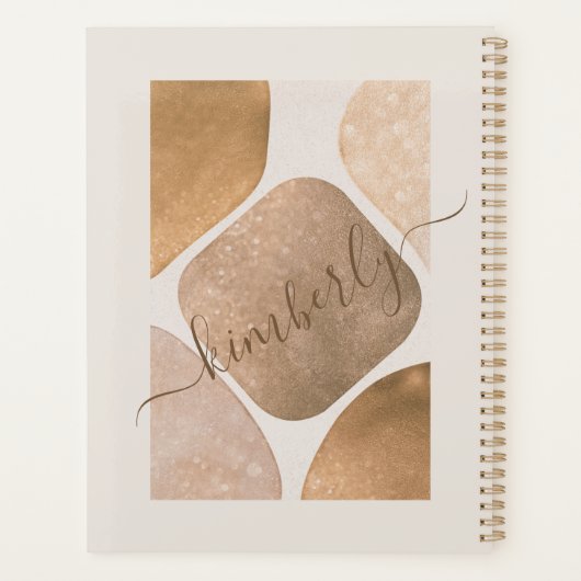 Waterverf Abstracte Glittery Shapes Name Planner (Achterkant)