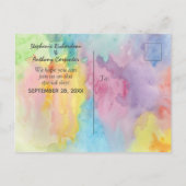 Waterverf Abstracte grillige kleurrijke leuke brui Uitnodiging Briefkaart (Achterkant)