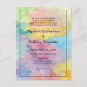 Waterverf Abstracte grillige kleurrijke leuke brui Uitnodiging Briefkaart (Voorkant)