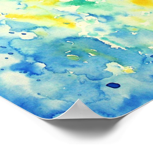 Waterverf Abstracte groene afdrukken Poster (Hoek)