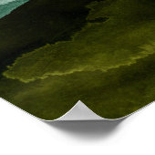 Waterverf abstracte groene bergen landschapskunst poster (Hoek)