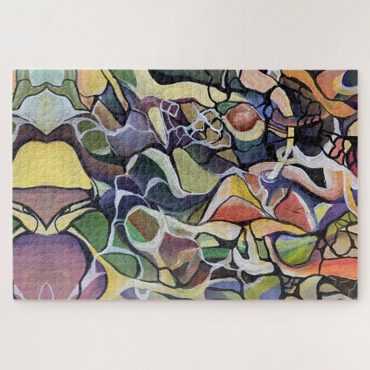 Waterverf Abstracte hedendaagse moderne kunst Legpuzzel (Horizontaal)