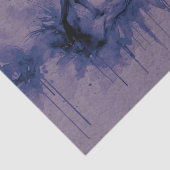 Waterverf Abstracte Heilige Familie Paarse Blauw Tissuepapier (Detail)