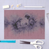 Waterverf Abstracte Heilige Familie Paarse Roze Tissuepapier (Craft)