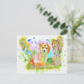 Waterverf Abstracte hond Briefkaart (Staand voorkant)