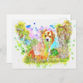 Waterverf Abstracte hond Briefkaart (Voorkant / Achterkant)