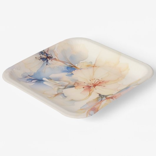 Waterverf Abstracte Hondenhouten Bloemen Papieren Bordje (Gebogen)