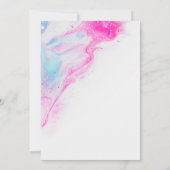 Waterverf abstracte huwelijksuitnodiging kaart (Achterkant)