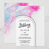 Waterverf abstracte huwelijksuitnodiging kaart (Voorkant / Achterkant)
