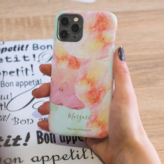 Waterverf Abstracte Ice Cream Kleurrijke Jouw naam Case-Mate iPhone Case