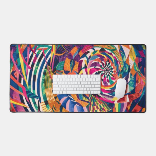 Waterverf Abstracte ingewikkelde patronen Bureaumat (Keyboard & Muis)