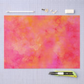 Waterverf Abstracte inktkunst Roze Oranje ompakken Tissuepapier (Craft)