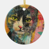 Waterverf  Abstracte kat (6) Keramisch Ornament (Voorkant)