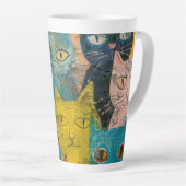 Waterverf  Abstracte kat (6) Latte Mok (Rechterhoek)