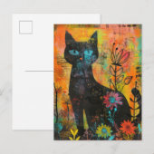Waterverf  Abstracte Kat (9) Uitnodiging Briefkaart (Voorkant / Achterkant)