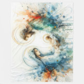 Waterverf Abstracte kerststal Fleece Deken (Voorkant)