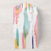 Waterverf Abstracte kleurrijke penseelbruiloft All In One Uitnodiging (Buitenkant)