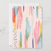 Waterverf Abstracte kleurrijke penseelbruiloft Kaart (Achterkant)