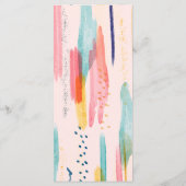 Waterverf Abstracte kleurrijke penseelbruiloft Menu (Achterkant)