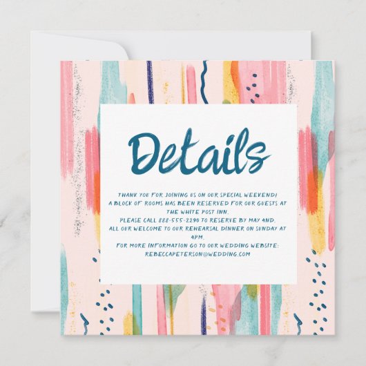 Waterverf Abstracte kleurrijke penseeltgegevens Kaart (Voorkant)