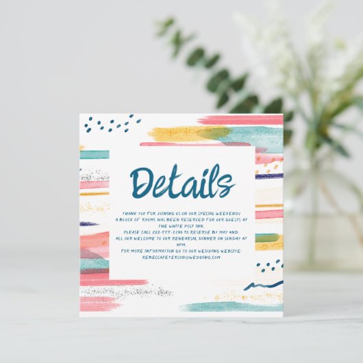 Waterverf Abstracte kleurrijke penseeltgegevens Kaart (Staand voorkant)