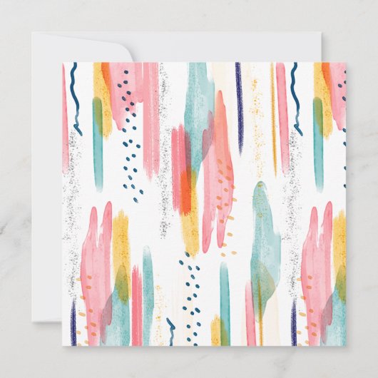 Waterverf Abstracte kleurrijke penseeltgegevens Kaart (Achterkant)