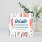 Waterverf Abstracte kleurrijke penseeltgegevens Kaart (Staand voorkant)