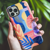 Waterverf Abstracte kleurrijke vormen met naam Case-Mate iPhone Case