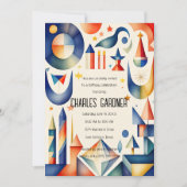 Waterverf Abstracte kubist Verjaardag Kaart (Voorkant)