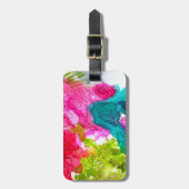 Waterverf abstracte kunst bagagelabel (Voorkant verticaal)