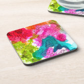 Waterverf abstracte kunst drankjes onderzetter (Linkerzijde)