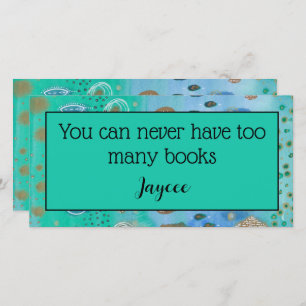 Waterverf abstracte kunst, gepersonaliseerd boekme bedankkaart