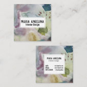 Waterverf abstracte kunst moderne spetters vierkante visitekaartje (Voorkant / Achterkant)