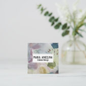 Waterverf abstracte kunst moderne spetters vierkante visitekaartje (Staand voorkant)