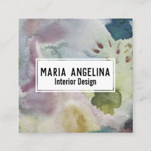 Waterverf abstracte kunst moderne spetters vierkante visitekaartje