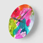 Waterverf abstracte kunst ronde klok (Hoek)