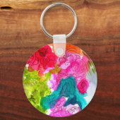 Waterverf abstracte kunst sleutelhanger (Voorkant)