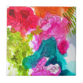 Waterverf abstracte kunst tegeltje (Voorkant)