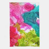 Waterverf abstracte kunst theedoek (Verticaal)