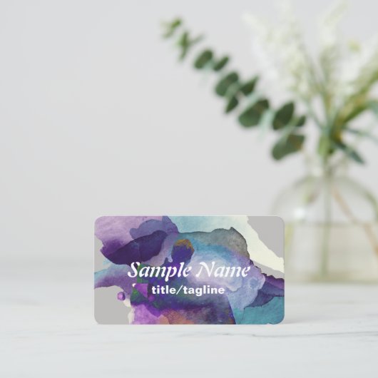waterverf abstracte kunst voor visitekaartjes (Staand voorkant)