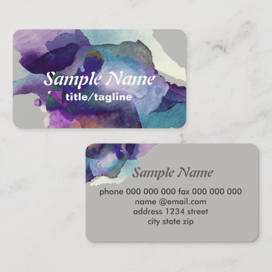 waterverf abstracte kunst voor visitekaartjes (Voorkant / Achterkant)