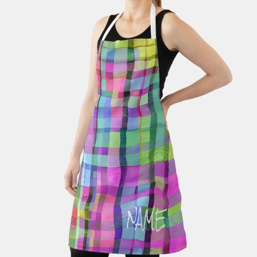 Waterverf Abstracte KunstNAAM Kleurrijke Plezier Schort (Insitu)