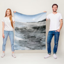 Waterverf Abstracte Kustrotsachtige Strandschilder