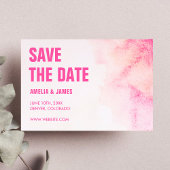 Waterverf Abstracte levendige roze vet typografie Save The Date
