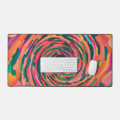 Waterverf Abstracte levendige tinten Bureaumat (Keyboard & Muis)