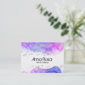 *~* Waterverf Abstracte Magenta Lavender Modern Visitekaartje (Staand voorkant)