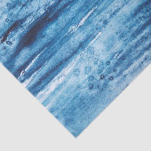 Waterverf Abstracte marineblauw wit Tissuepapier (Detail)